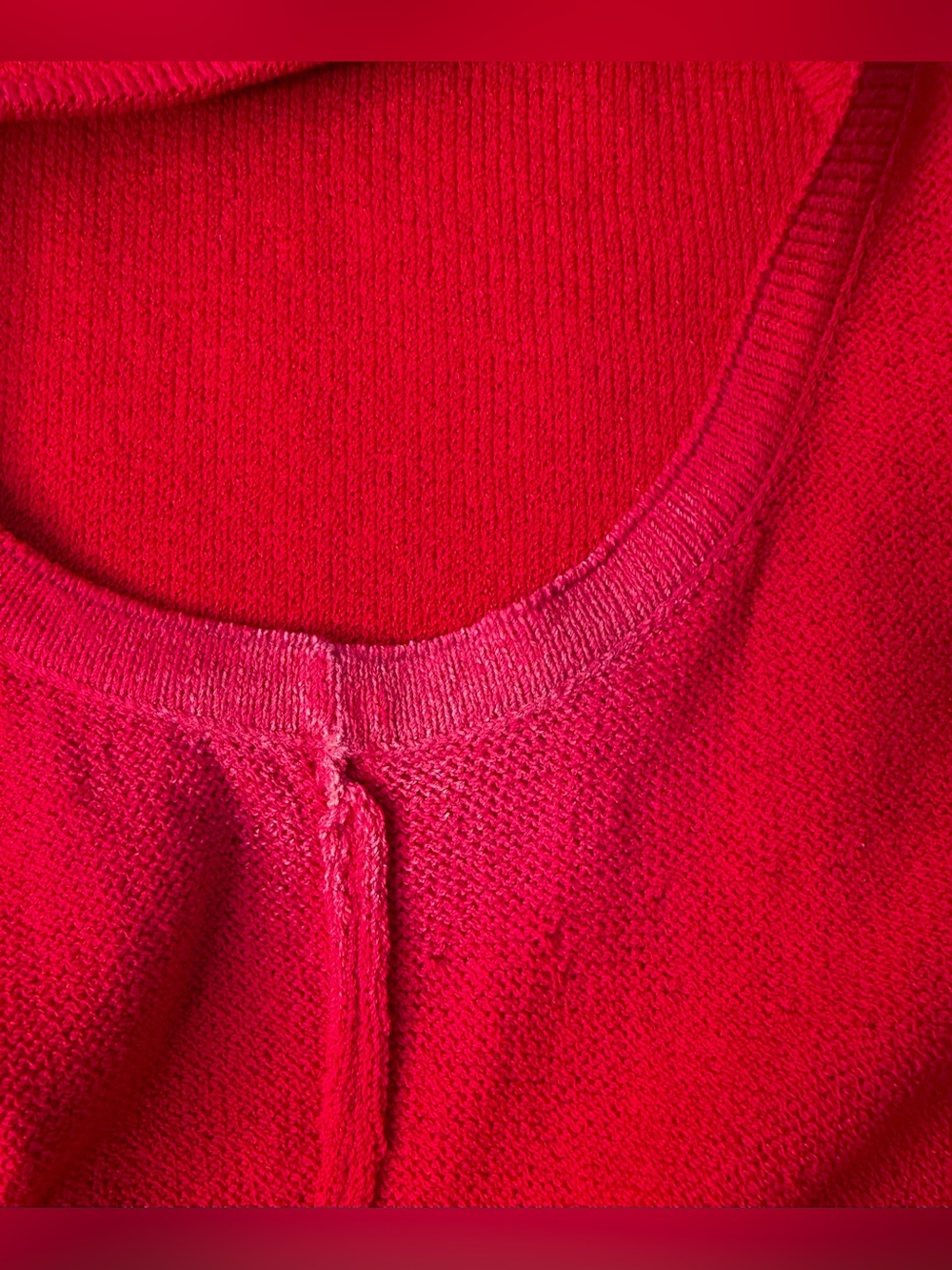 ST. JOHN Sport Santana Knit Red Shell Size Small Scoop Neck Sleeveless Tank - Picture 11 of 14
